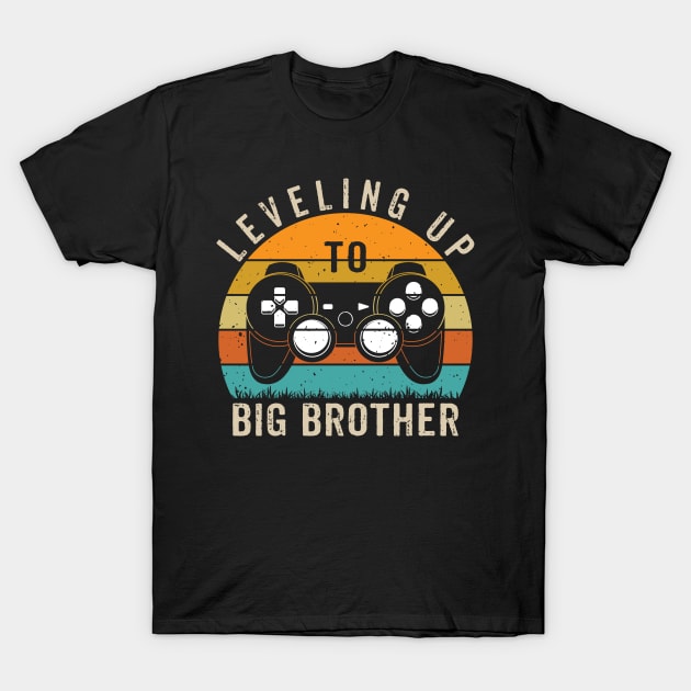 Leveling Up To Big Brother Shirt Funny Gaming Lovers Humor T-Shirt by Sowrav